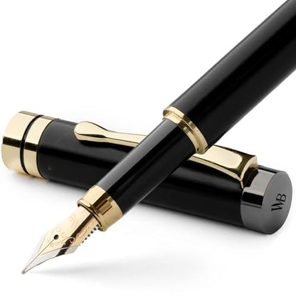 Wordsworth & Black Crest Wooden Fountain Pen 18K Gold-Plated Nib