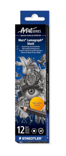 Staedtler Mars Lumograph Black Drawing Pencil Set 6-Piece Assorted