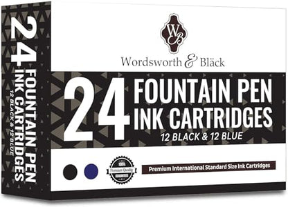 Wordsworth & Black Fountain Pen Ink Cartridges 24-Pack