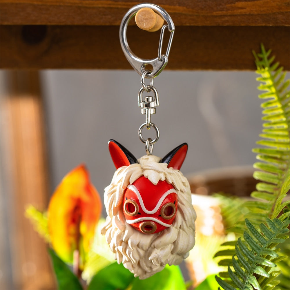 Princess Mononoke Mask and Kodama Keychain  - Ghibli Studio