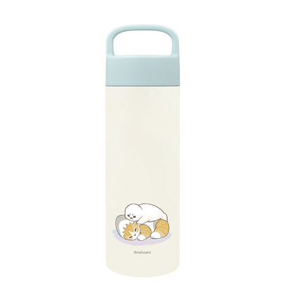 mofusand Handle Stainless Steel Bottle 500ml Pastel Shark Cat
