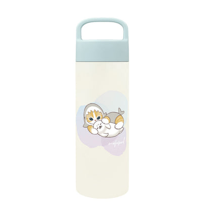 mofusand Handle Stainless Steel Bottle 500ml Pastel Shark Cat