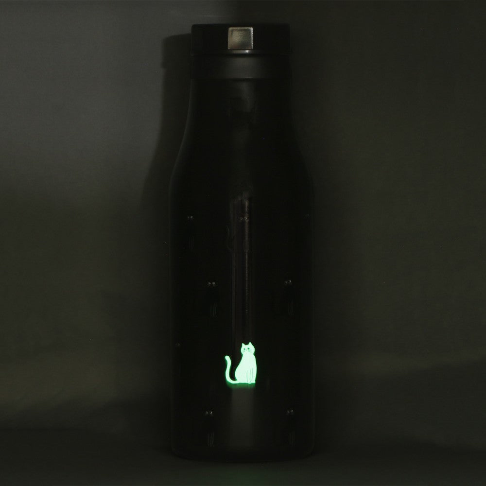 Starbucks Halloween Glow-in-the-Dark Cat Stainless Steel Bottle 16 fl oz