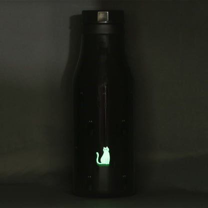 Starbucks Halloween Glow-in-the-Dark Cat Stainless Steel Bottle 16 fl oz