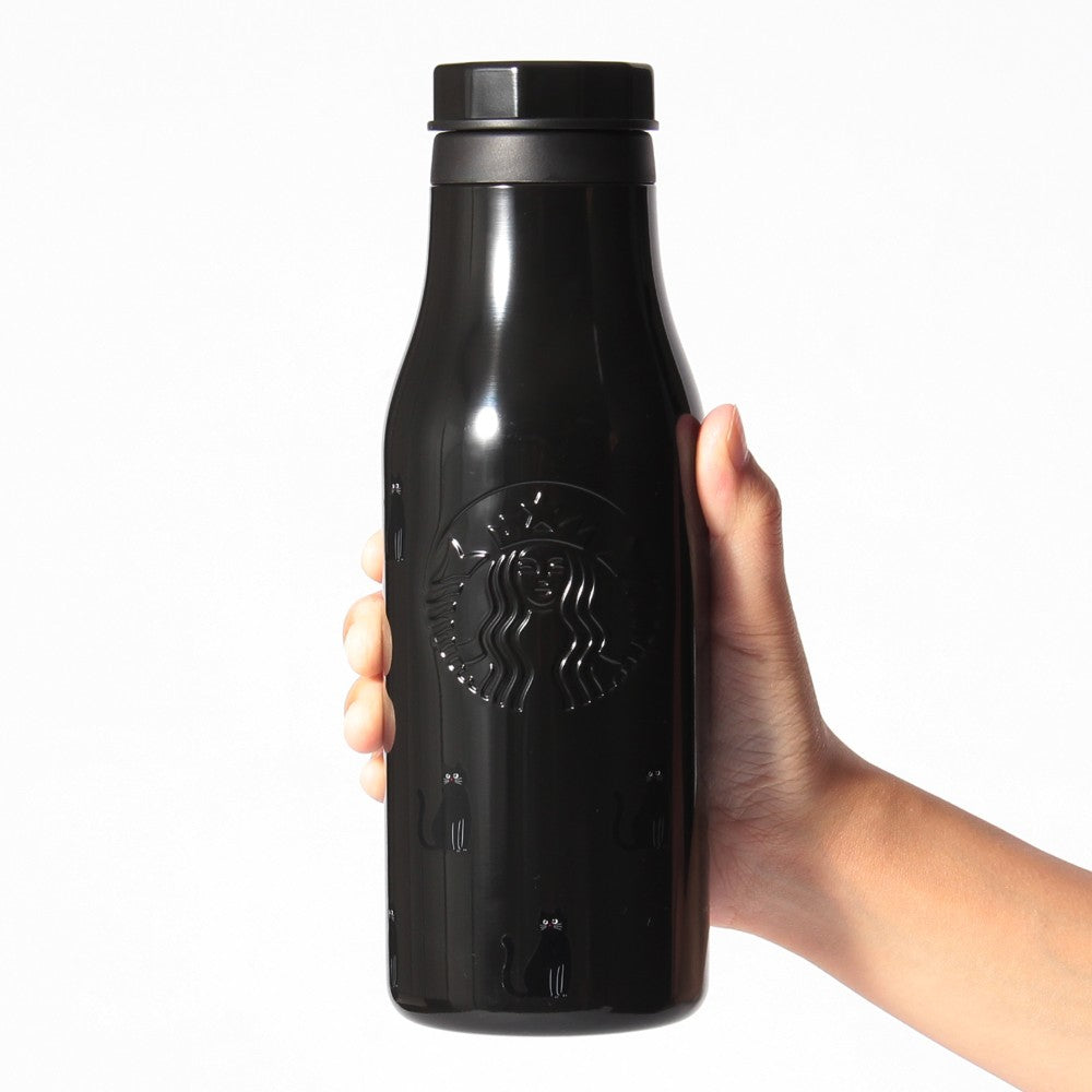 Starbucks Halloween Glow-in-the-Dark Cat Stainless Steel Bottle 16 fl oz