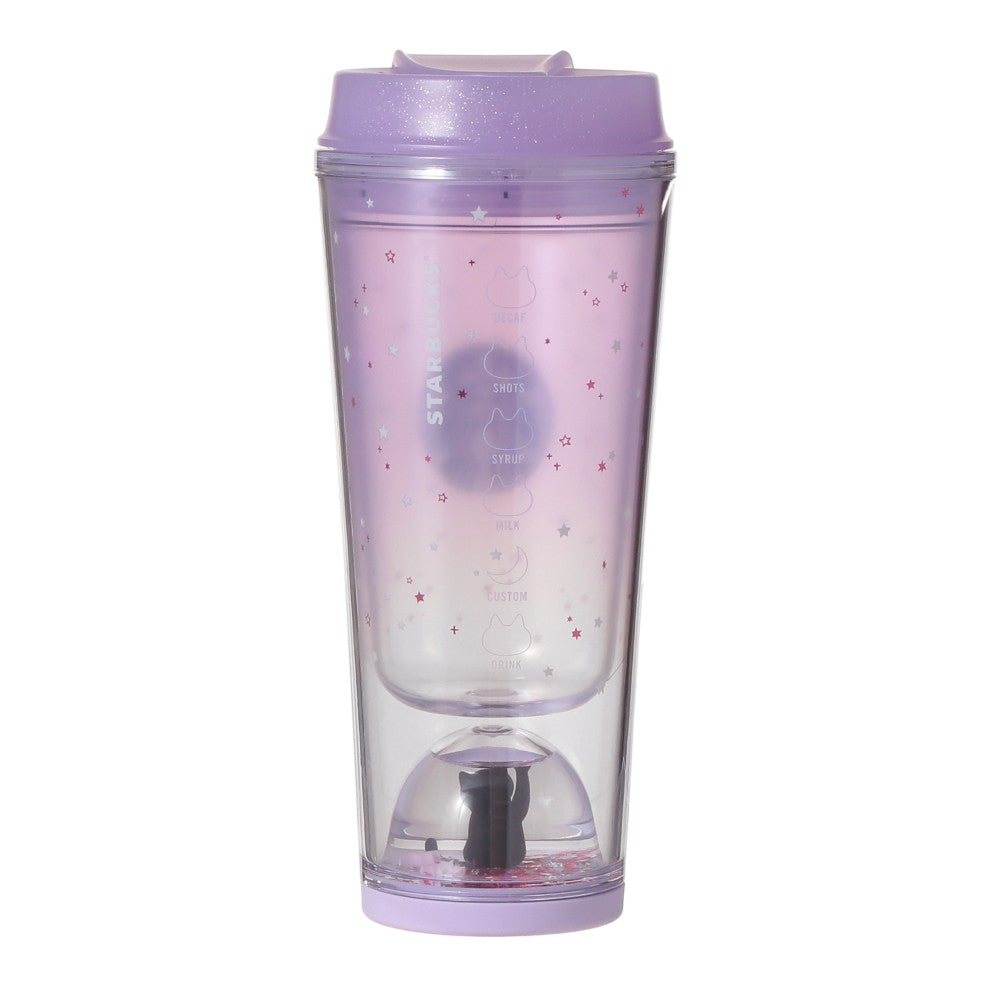 Starbucks Halloween Glow-in-the-Dark Cat Snow Dome Tumbler 12 fl oz