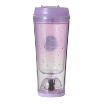 Starbucks Halloween Glow-in-the-Dark Cat Snow Dome Tumbler 12 fl oz