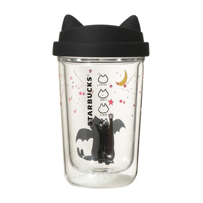 Starbucks Halloween Glow-in-the-Dark Cat Double Wall Heat-Resistant Glass Cup 12 fl oz