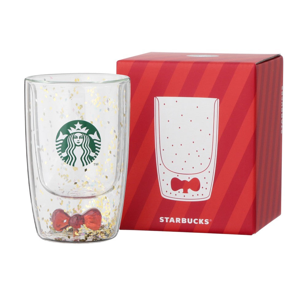 Starbucks Holiday 2026 Double Wall Ribbon Glass with Gift Box 12 oz