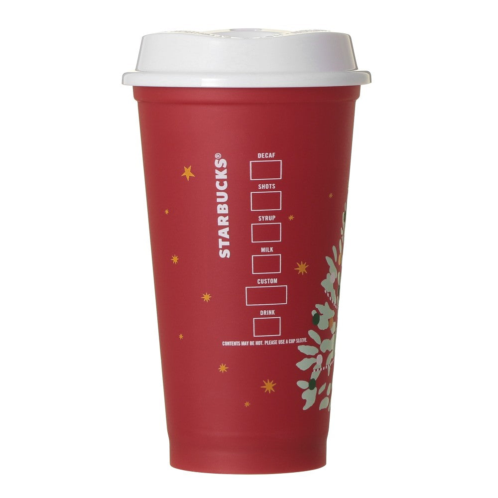 Starbucks Holiday 2026 Reusable Cup Tree 16 oz with Drink Hole Cap Bearista
