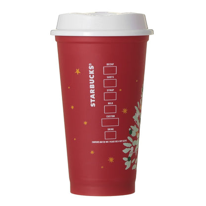 Starbucks Holiday 2026 Reusable Cup Tree 16 oz with Drink Hole Cap Bearista