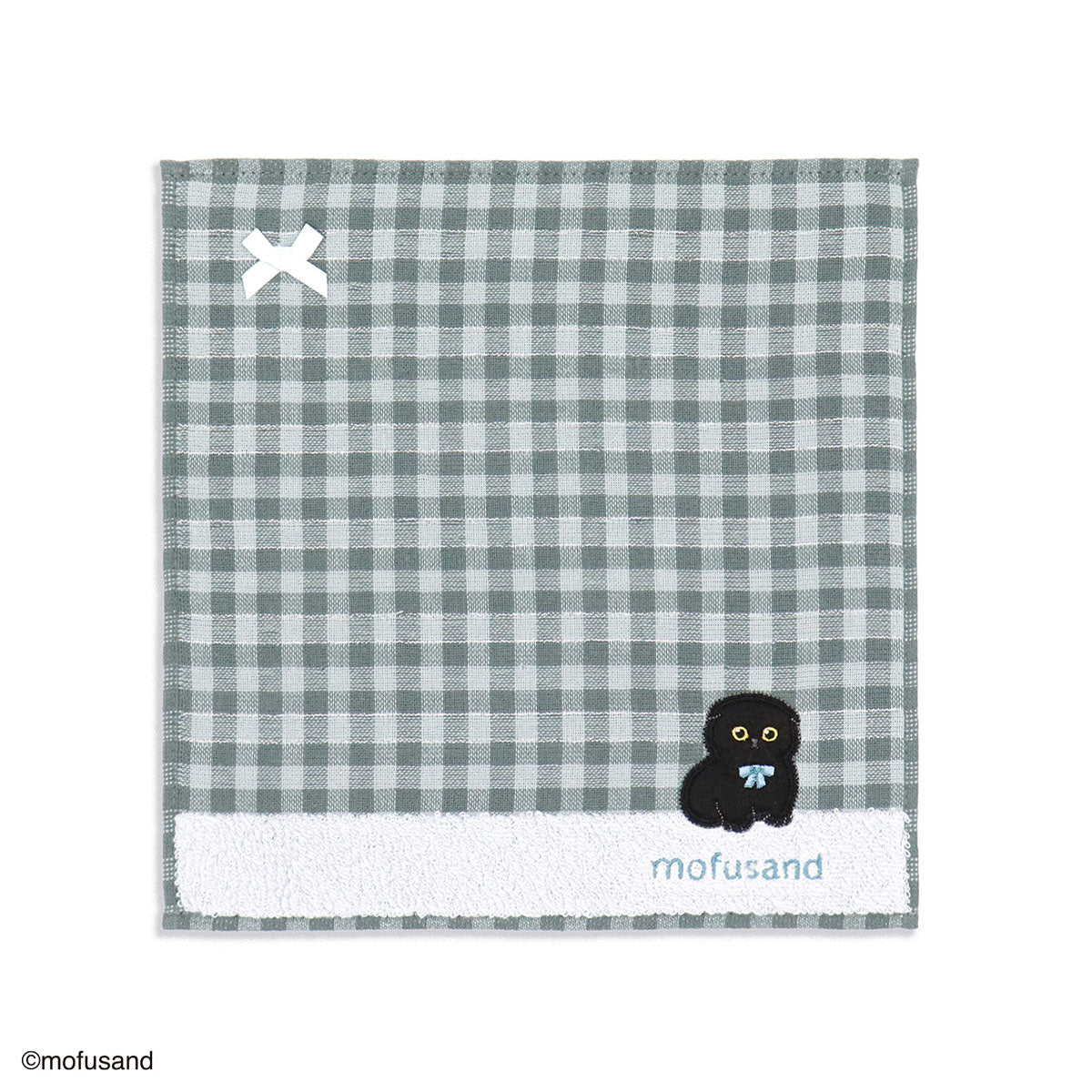Mofusand Black Cat Blue Towel Handkerchief 4547855353340