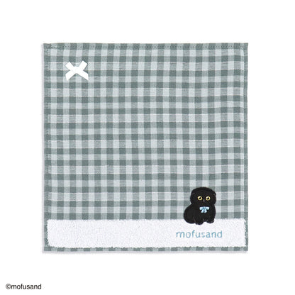 Mofusand Black Cat Blue Towel Handkerchief 4547855353340
