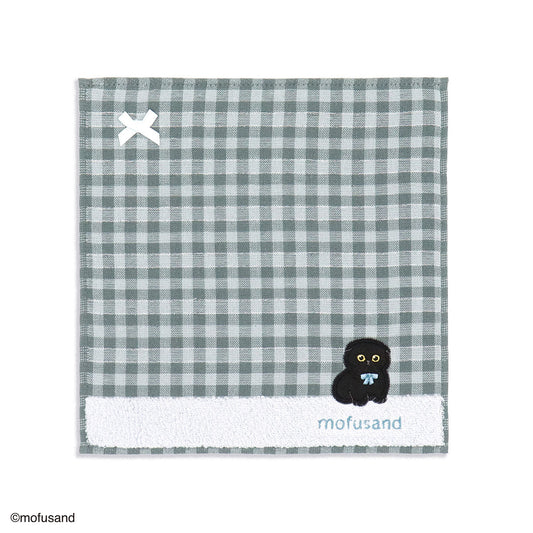 Mofusand Black Cat Blue Towel Handkerchief 4547855353340