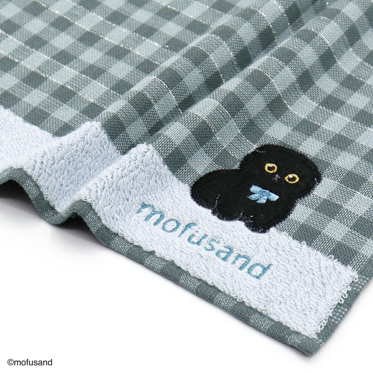 Mofusand Black Cat Blue Towel Handkerchief 4547855353340