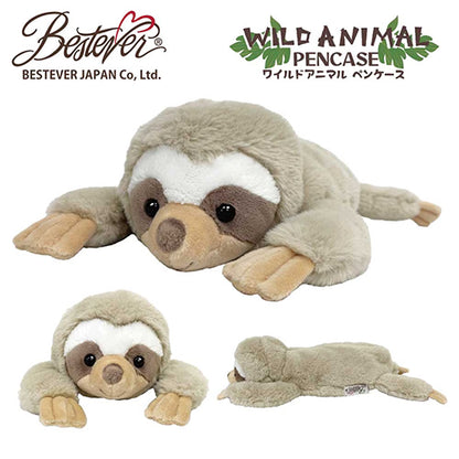 Bestever Wild Animal Pencil Case Sloth Smile Plush