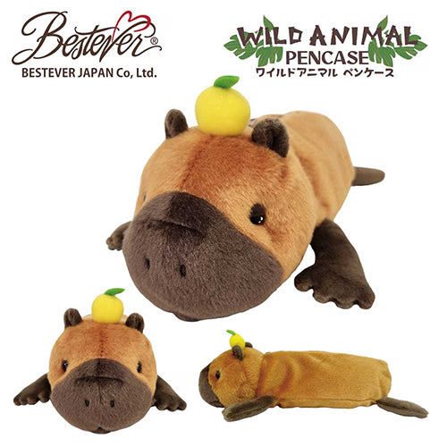Bestever Wild Animal Pencil Case Capybara Plush Stationery Holder