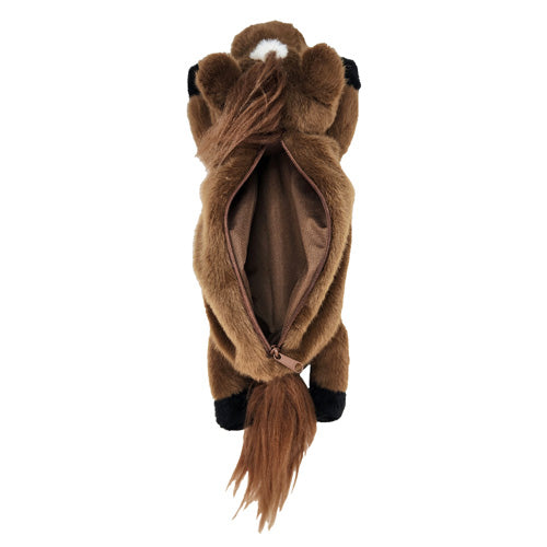 Bestever Wild Animal Pencil Case Horse Plush Stationery Pouch