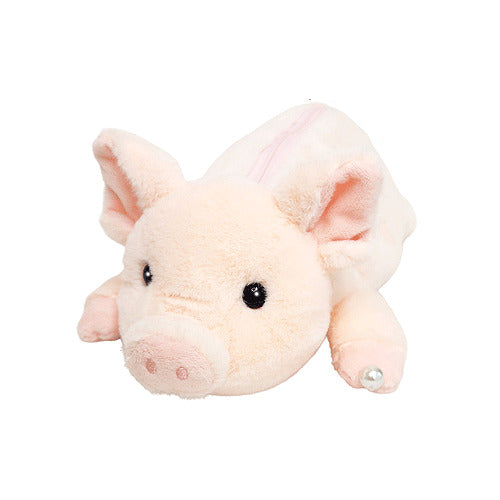 Bestever Wild Animal Pencil Case Pig and Pearl 11-Inch Plush
