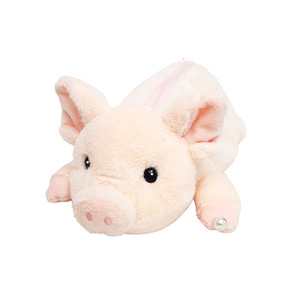 Bestever Wild Animal Pencil Case Pig and Pearl 11-Inch Plush