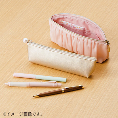 Hands Faux Leather Pencil Case Light Pink