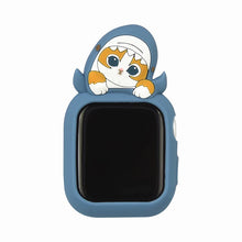 قم بتحميل الصورة في عارض الصور، Mofusand Apple Watch 41/40mm Compatible Silicone Case (Shark Cat)