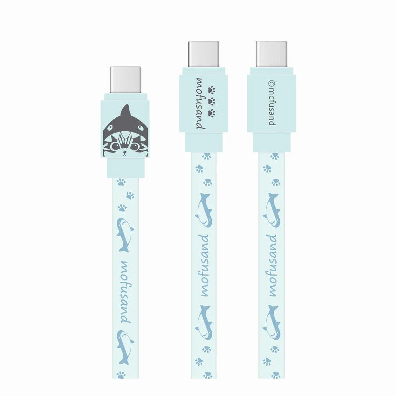 Mofusand PD60W Compatible USB2.0 Type-C Cable (Shark Cat)