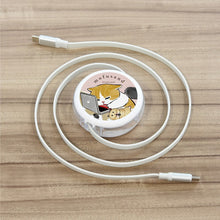 قم بتحميل الصورة في عارض الصور، Mofusand PD60W Compatible USB2.0 Reel-Type Type-C Cable (Napping Cat)