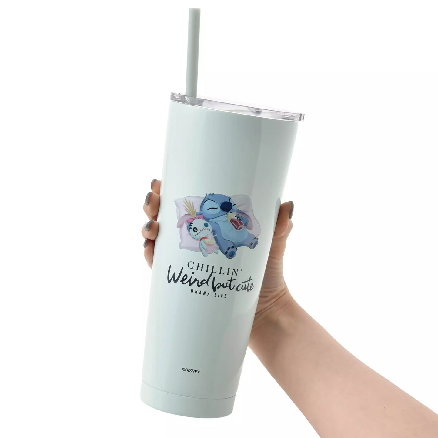 Stitch & Scrump Tumbler Stainless Steel with Straw 750ml - Disney Store Japan