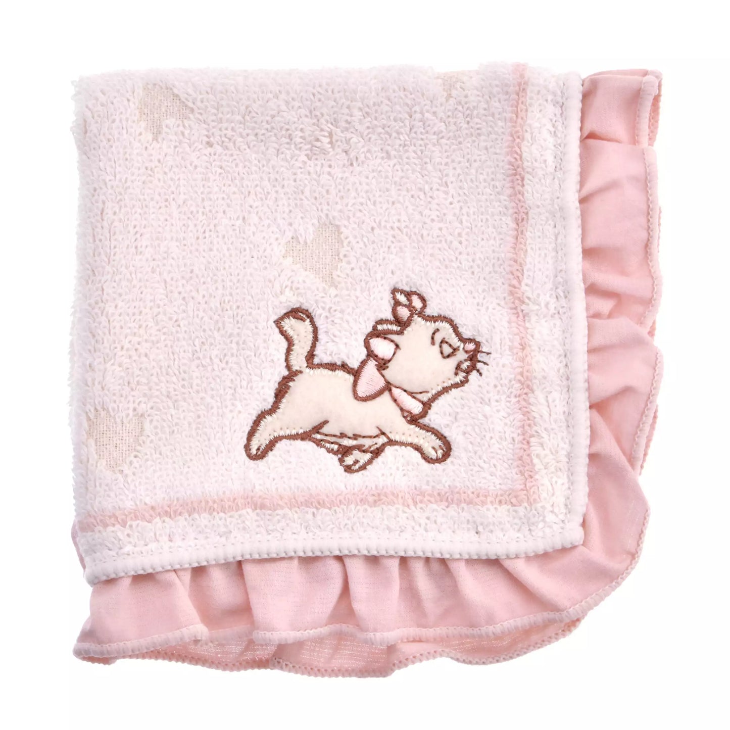 Marie The Fashionable Cat Mini Towel Frill Heart - Disney Store Japan