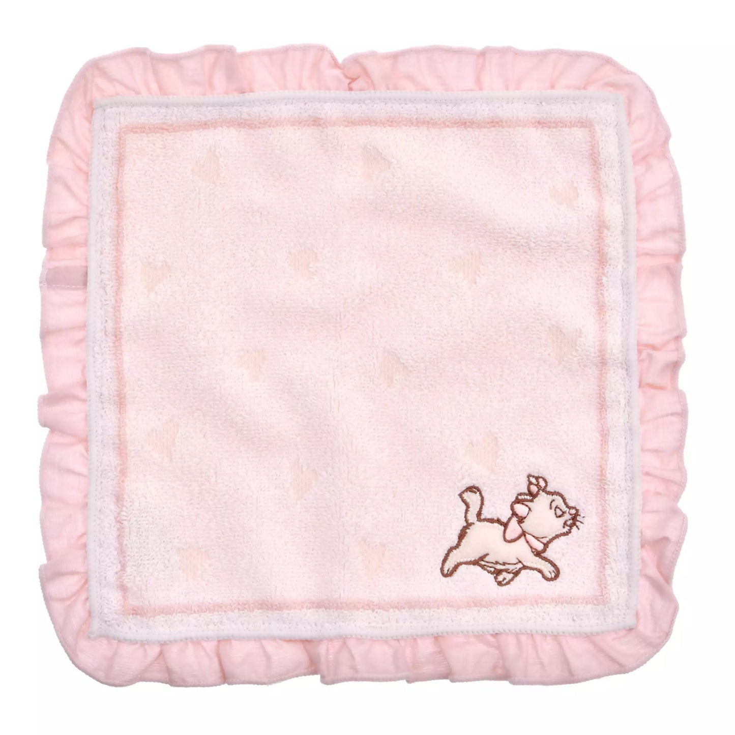 Marie The Fashionable Cat Mini Towel Frill Heart - Disney Store Japan