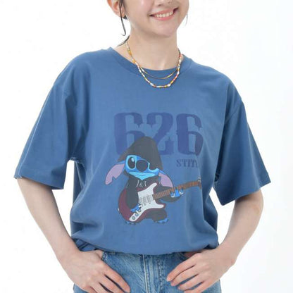 Stitch short sleeve T-shirt Blue T-SHIRT FES - Disney Store Japan