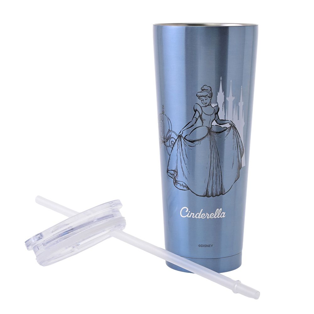 Cinderella Stainless Steel Tumbler with Straw Princess Dream Drinkware