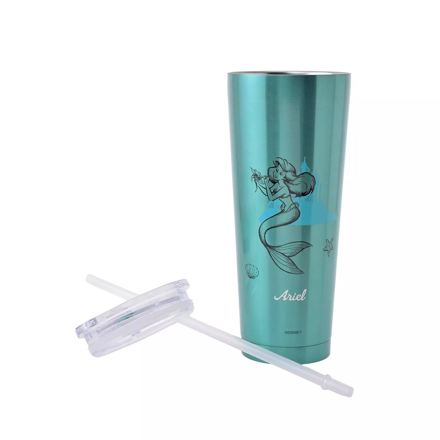 Disney Ariel Stainless Steel Tumbler with Straw 750ml