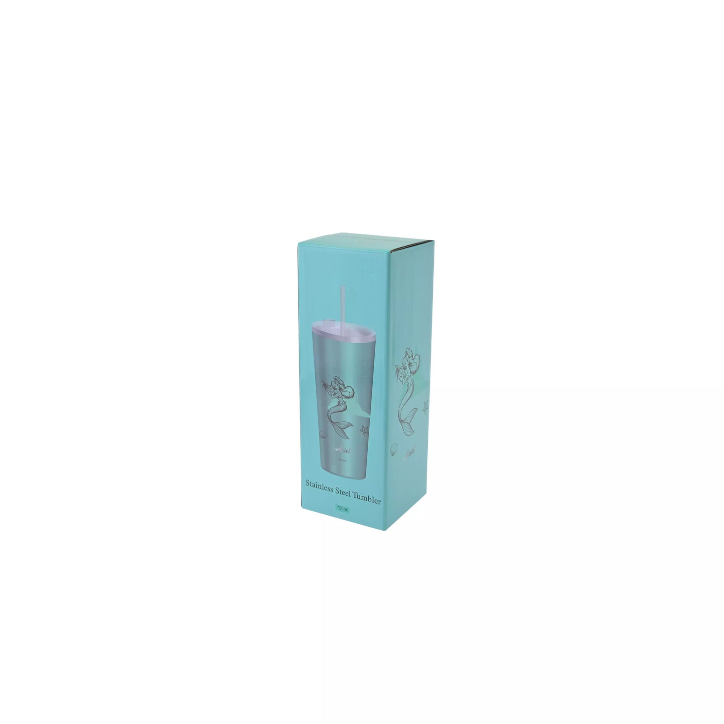Disney Ariel Stainless Steel Tumbler with Straw 750ml
