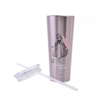 Princess Aurora Stainless Steel Tumbler with Straw 750ml