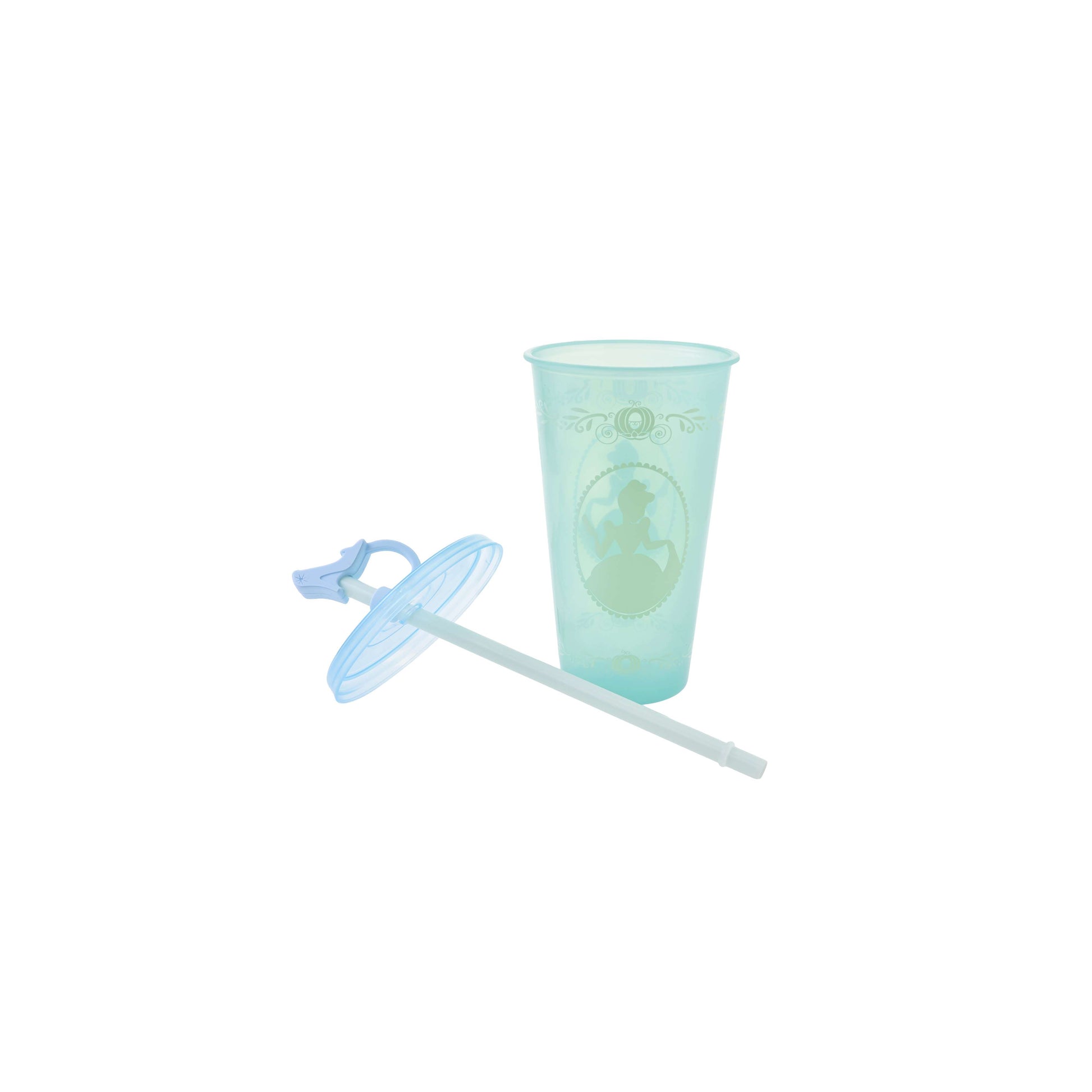 Cinderella Color Changing Tumbler with Straw Cap Princess Silhouette