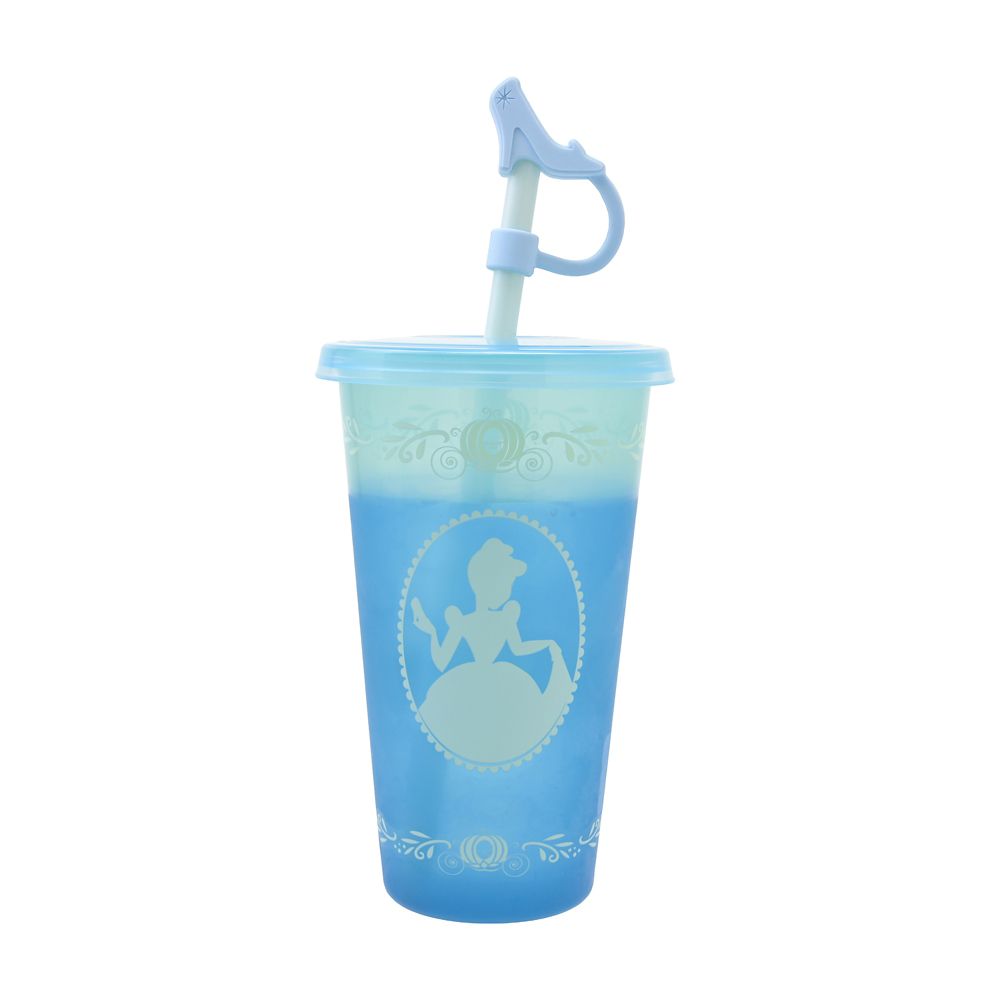 Cinderella Color Changing Tumbler with Straw Cap Princess Silhouette