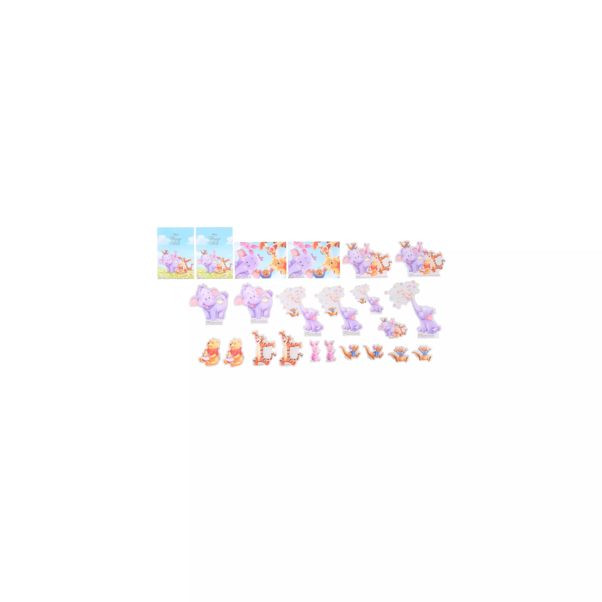 Disney Pooh Roo & Lumpy Clear Removable Stickers 4550586338128