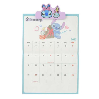 Disney Stitch & Scrump Wall Calendar With Clip 4550586357990