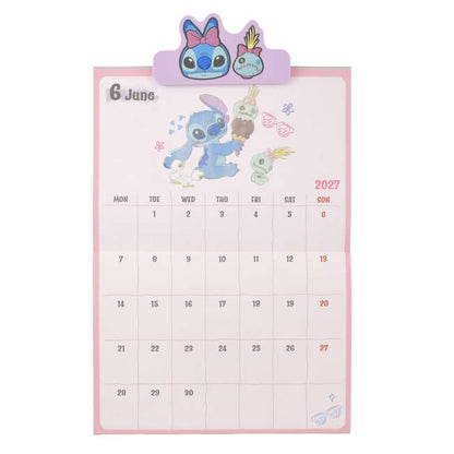 Disney Stitch & Scrump Wall Calendar With Clip 4550586357990