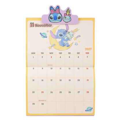 Disney Stitch & Scrump Wall Calendar With Clip 4550586357990