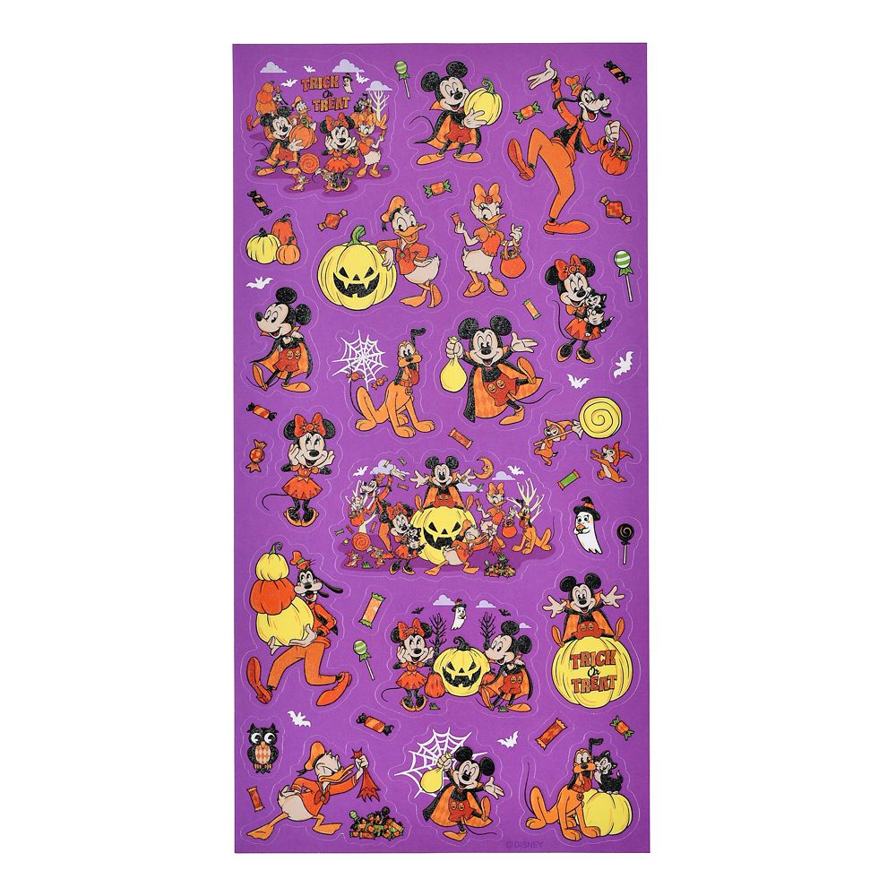 Disney Mickey & Friends Glow-in-the-Dark Die-Cut Halloween Stickers 4550586358256