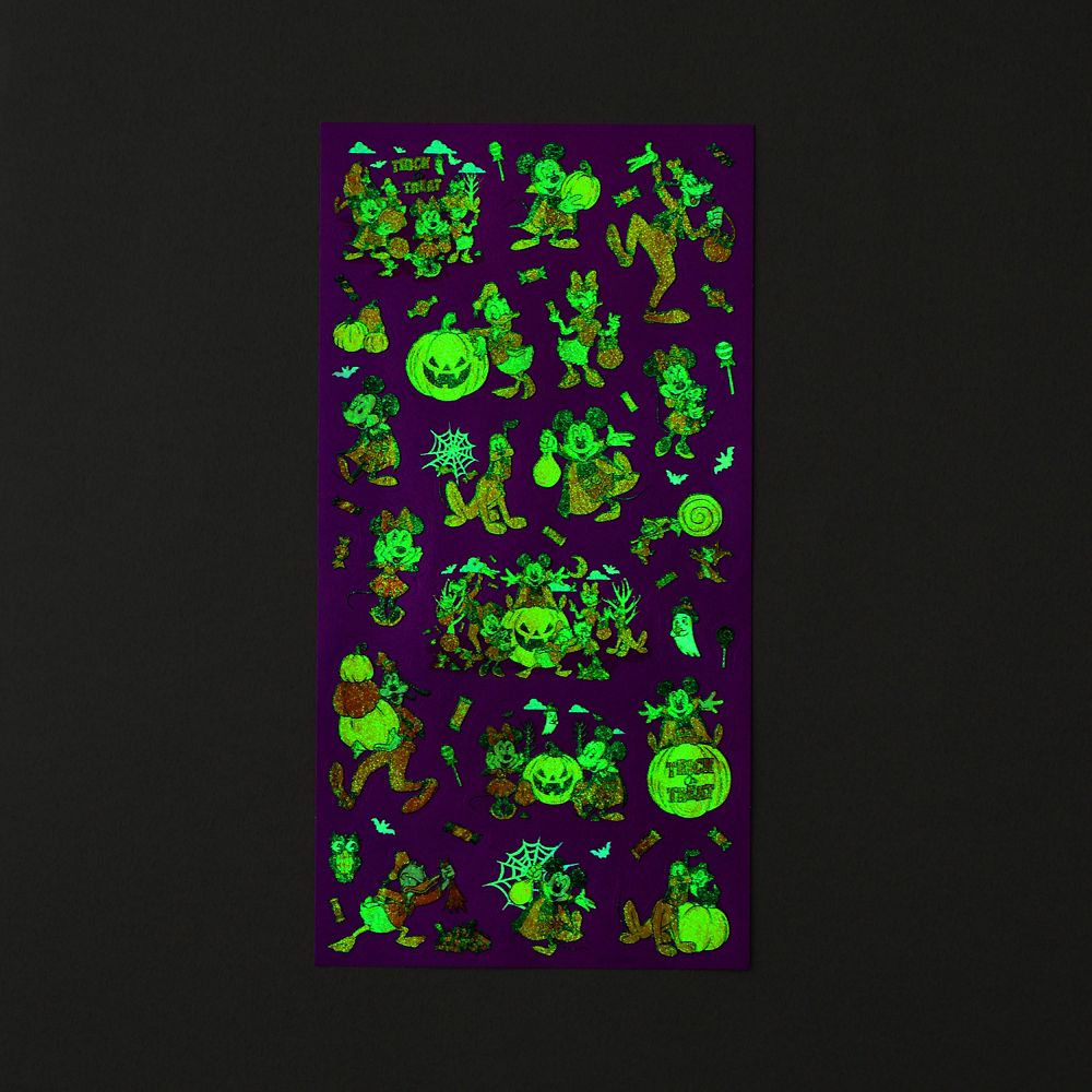 Disney Mickey & Friends Glow-in-the-Dark Die-Cut Halloween Stickers 4550586358256