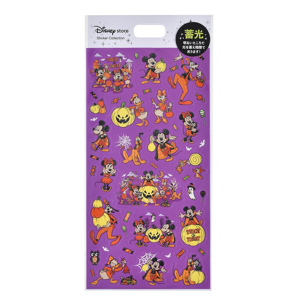 Disney Mickey & Friends Glow-in-the-Dark Die-Cut Halloween Stickers 4550586358256