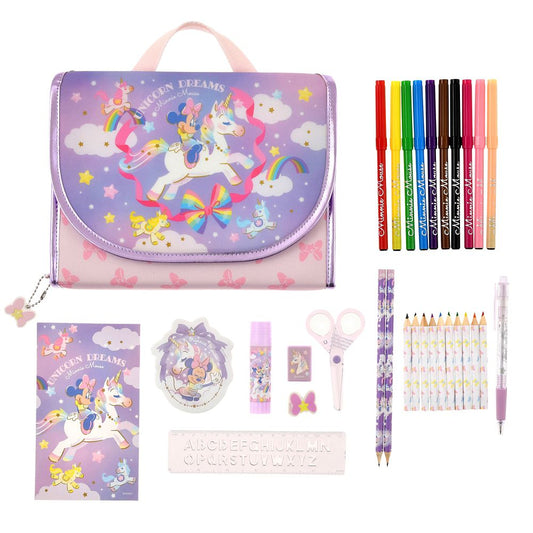 Disney Minnie Flap Bag Stationery Set Unicorn Star 4550586742611