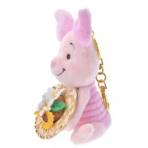 Piglet Plush Keychain Straw Hat