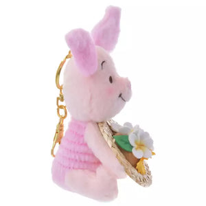 Piglet Plush Keychain Straw Hat