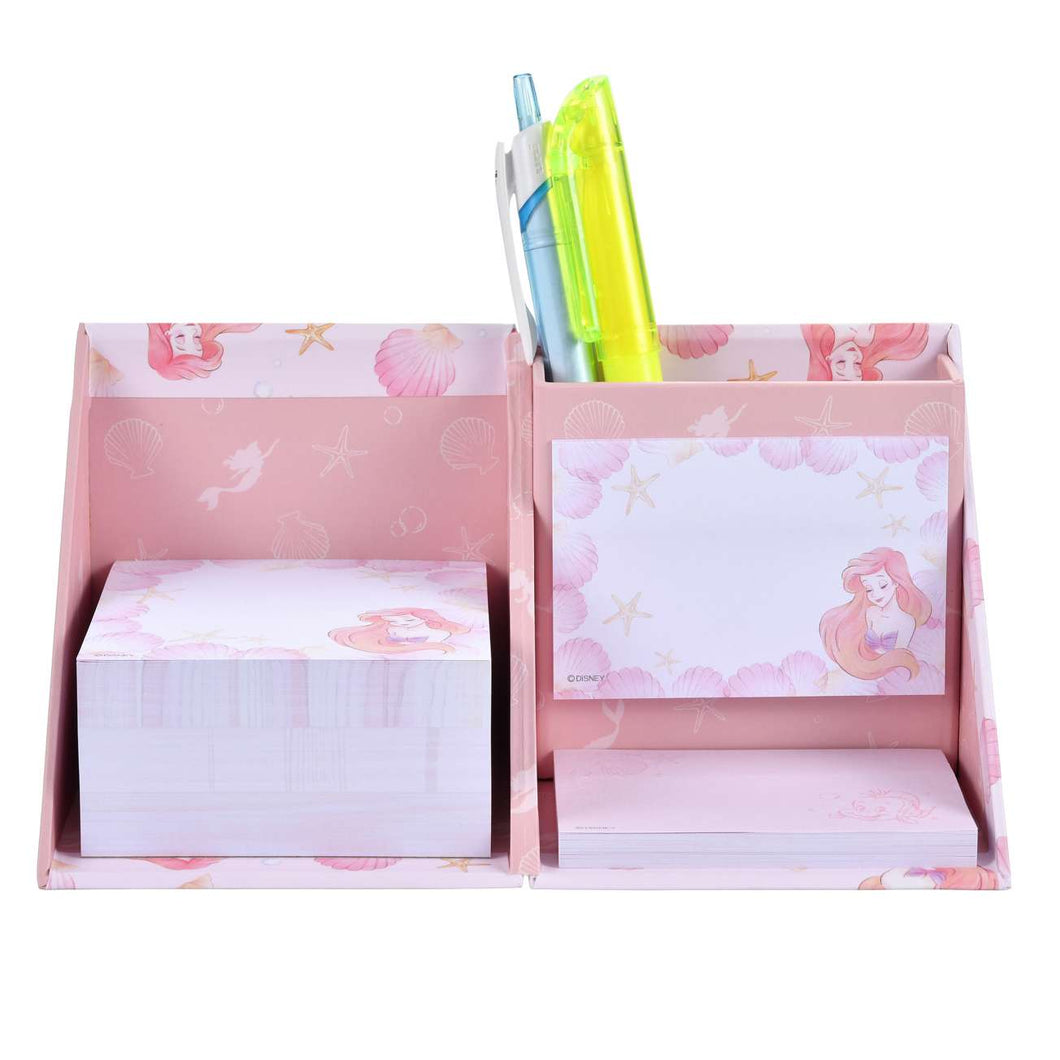 Ariel Sticky Notes & Memo Pad with Pen Stand- Disney Store Japan