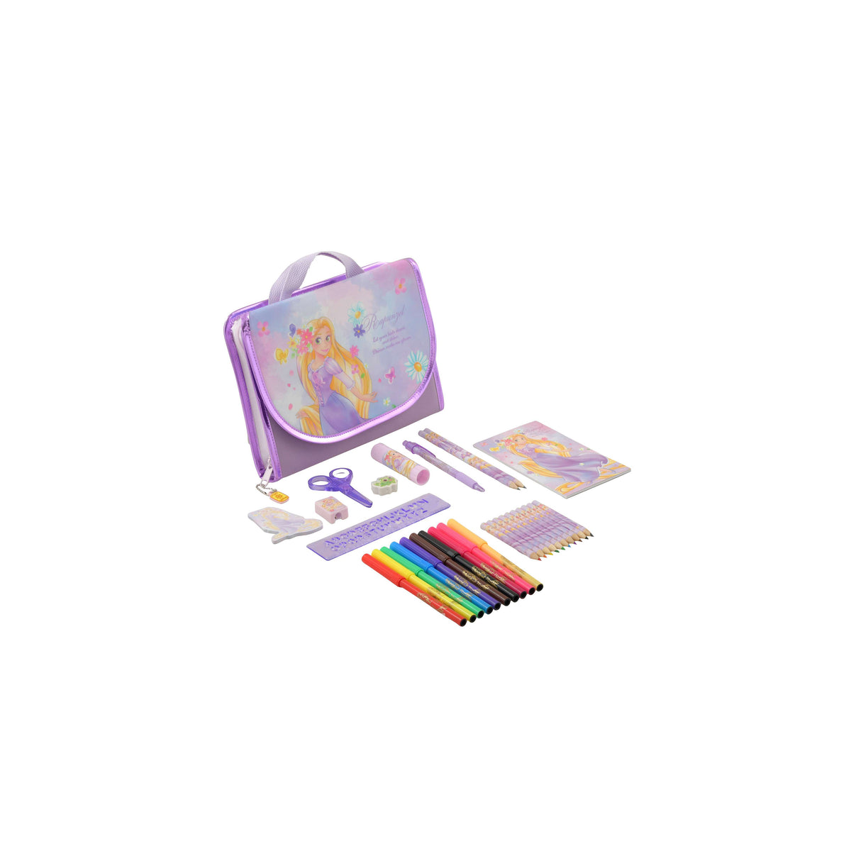 Disney Rapunzel & Pascal Flap Bag Stationery Set 4550586897571
